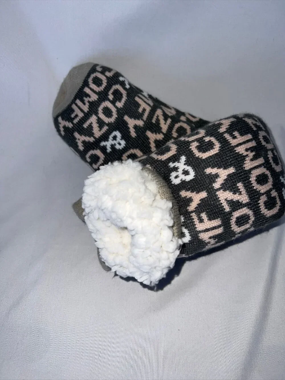 Sherpa Slipper Socks, Calf Height, one size